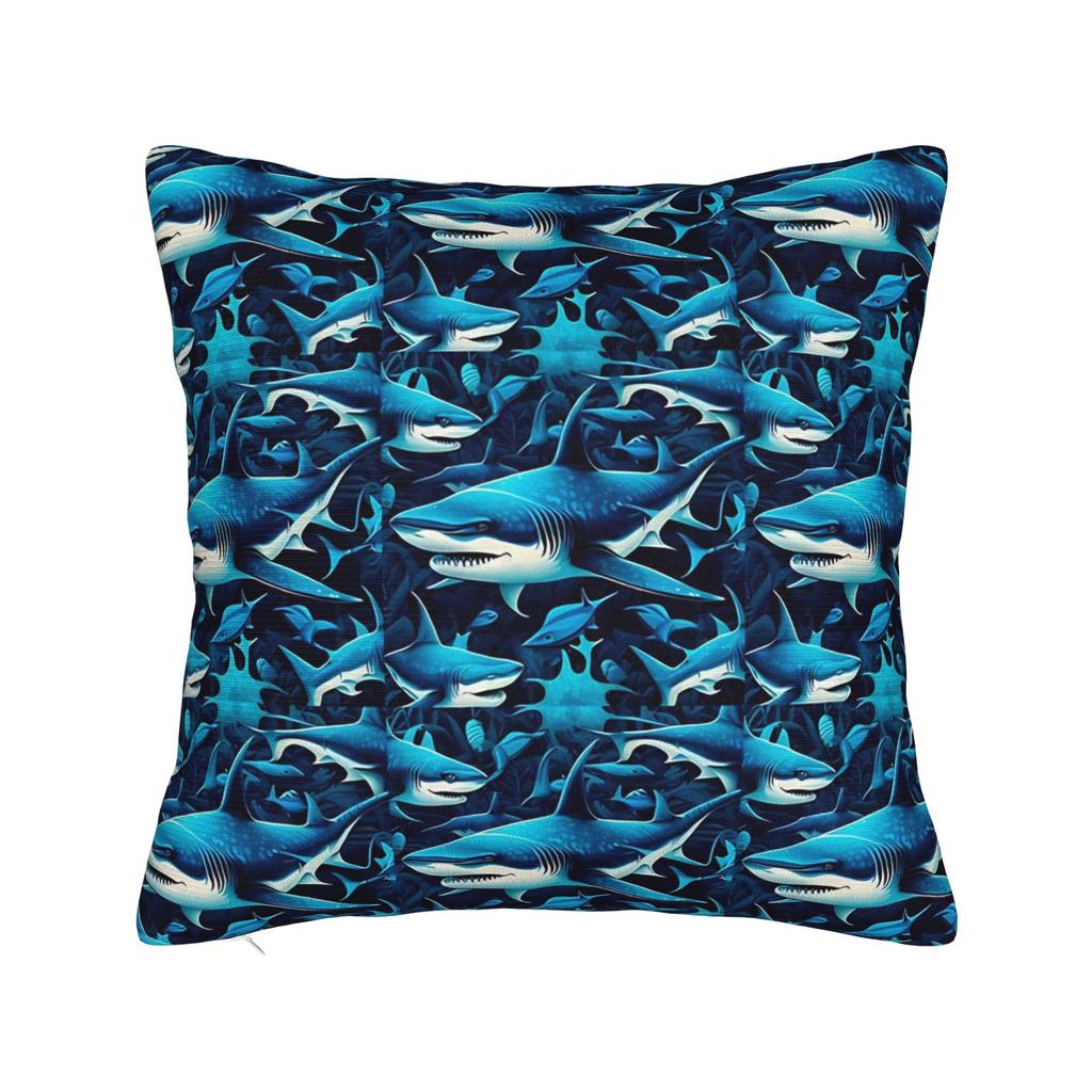Pillow Cover Sharks Fantastic Animals Vintage Watercolor Pattern Vintage Pillow Case For Living Room Chair Pillowcases