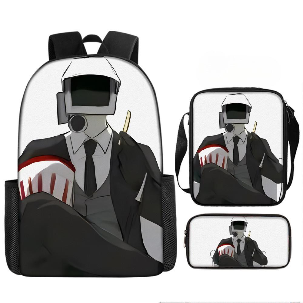 Skibidi Cartoon Toilet Printed Backpack Child Schoolbag Shoulder Bag Pencil Bag