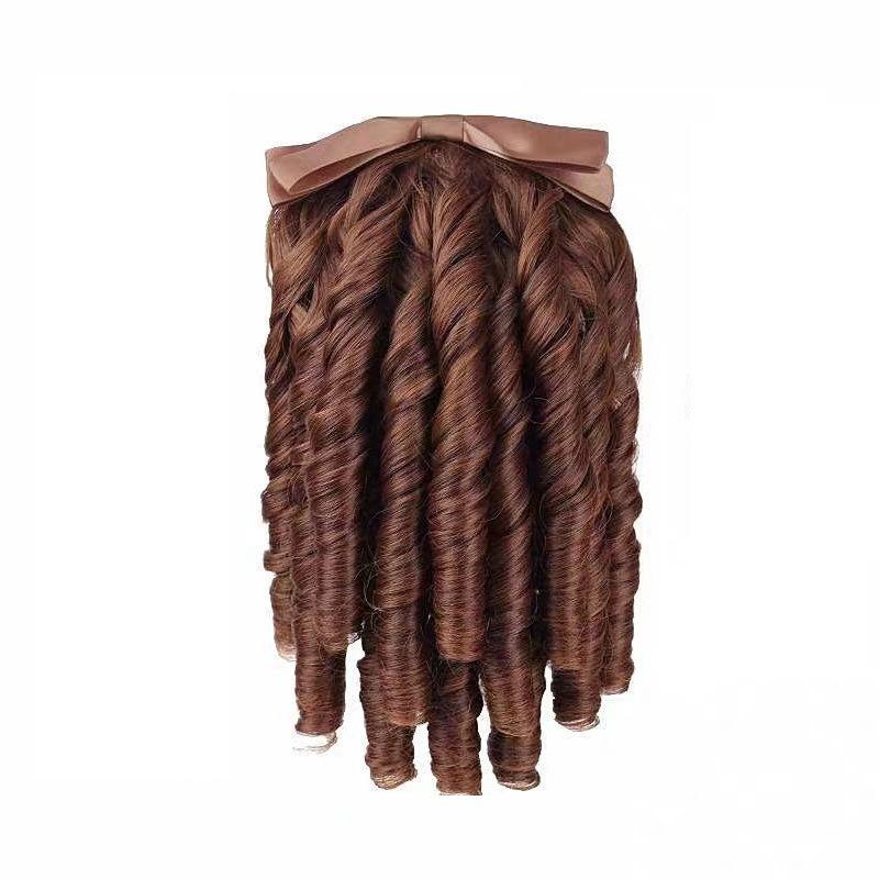 

Ретро римский кудрявый бант кудрявый конский хвост с расческой Европейская принцесса кудрявый пухлый конский хвост сэндвич на конце волос Натуральные искусственные волосы для наращивания 35cm светло-коричневого