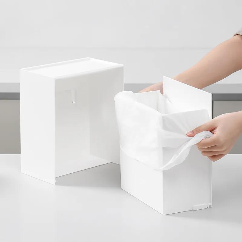 Dispenser Container Box Paper Towel Dispenser Tissue Box Shelf for Bathroom Toilet Paper Holder Waterproof Wall Mounted Roll