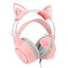 Cat Ear Gaming Headset Roseate RGB Light Adjustable Headband Wired Gaming Headphone with Mic for PC Laptop Game Console
