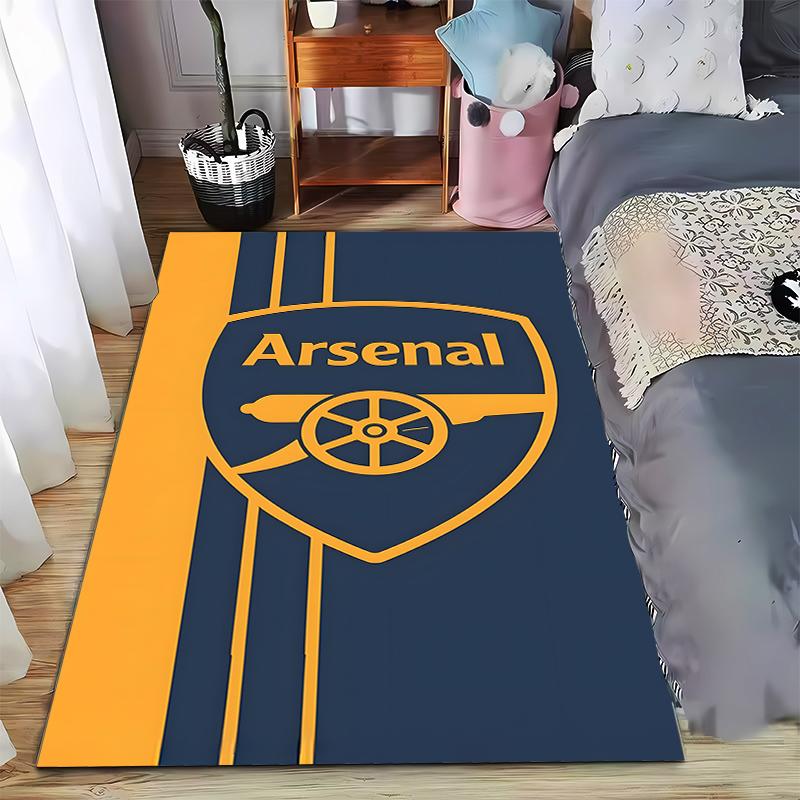 "Blue and Yellow Arsenal Logo Carpet for Living Room or Bedroom Decor" Suitable for use as an anti-slip for living room bedroom sofas