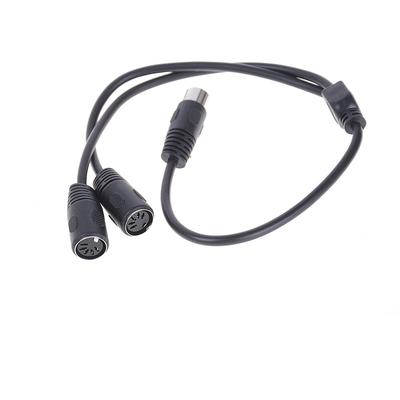 1X 50Cm 5 Pin Midi Din Y Ayırıcı Kablo Adaptörü 1 Erkek Fiş 2 Dişi Soket