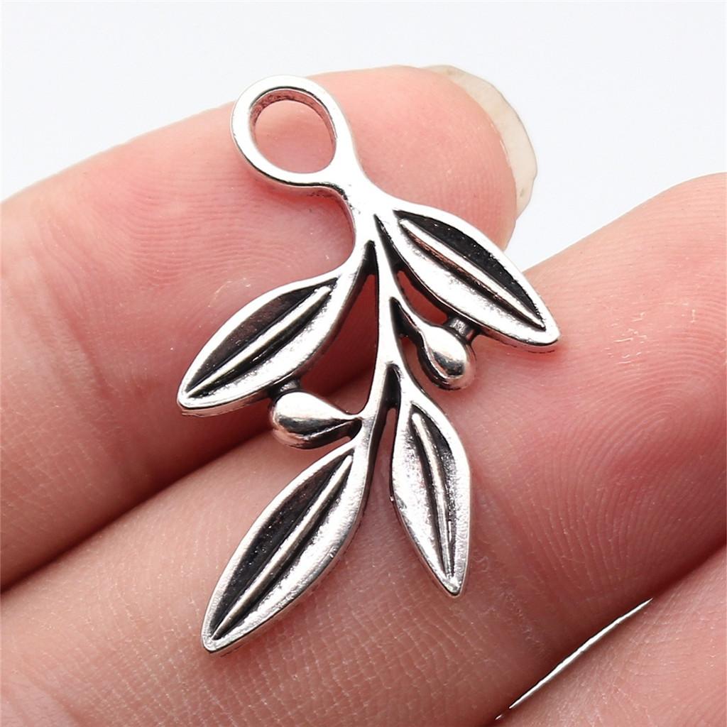 Foglie Grandi Dettagliate Fascino Botanico Bronzo Antico Lega di Zinco Materiali per la Creazione di Gioielli Stile Fabbricante di Gioielli Fascini Metallici