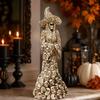 Halloween Skeleton Witch Decor Figurine, Dark Horror Witch Skeleton Scene, Living Room Spooky Tabletop Ornament, Resin Craft