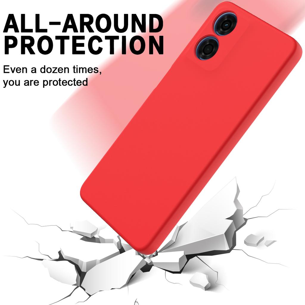For Motorola Moto E14 4G Case with Hand Strap Liquid Silicone Phone Cover