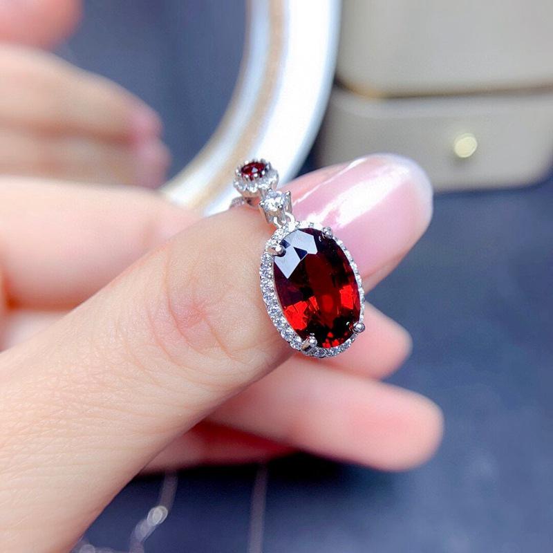 Luxury Simulated Ruby & Diamond Pendant Necklace - Trendy Clavicle Chain for Women