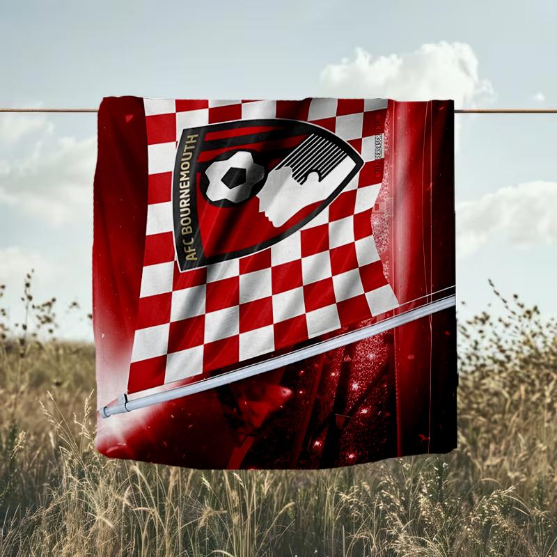 1PC Soccer Ball Afc Crest Printed Soft Flannel Blanket Throw for Adult Bedroom Living Room Sofa Camping Travel Fan Gifts Christmas Gifts