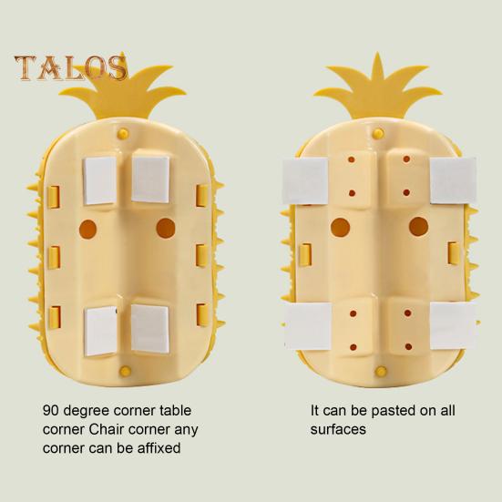 Cat Self Groomer Pineapple Shape Cat Wall Corner Massage Comb with Catnip Cat Face Scratcher Grooming Brush for Long Short Fur Cats Dogs