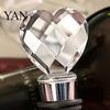 Chrome Bottle Stopper Crystal Heart Shape Wedding Favor Drink Reception