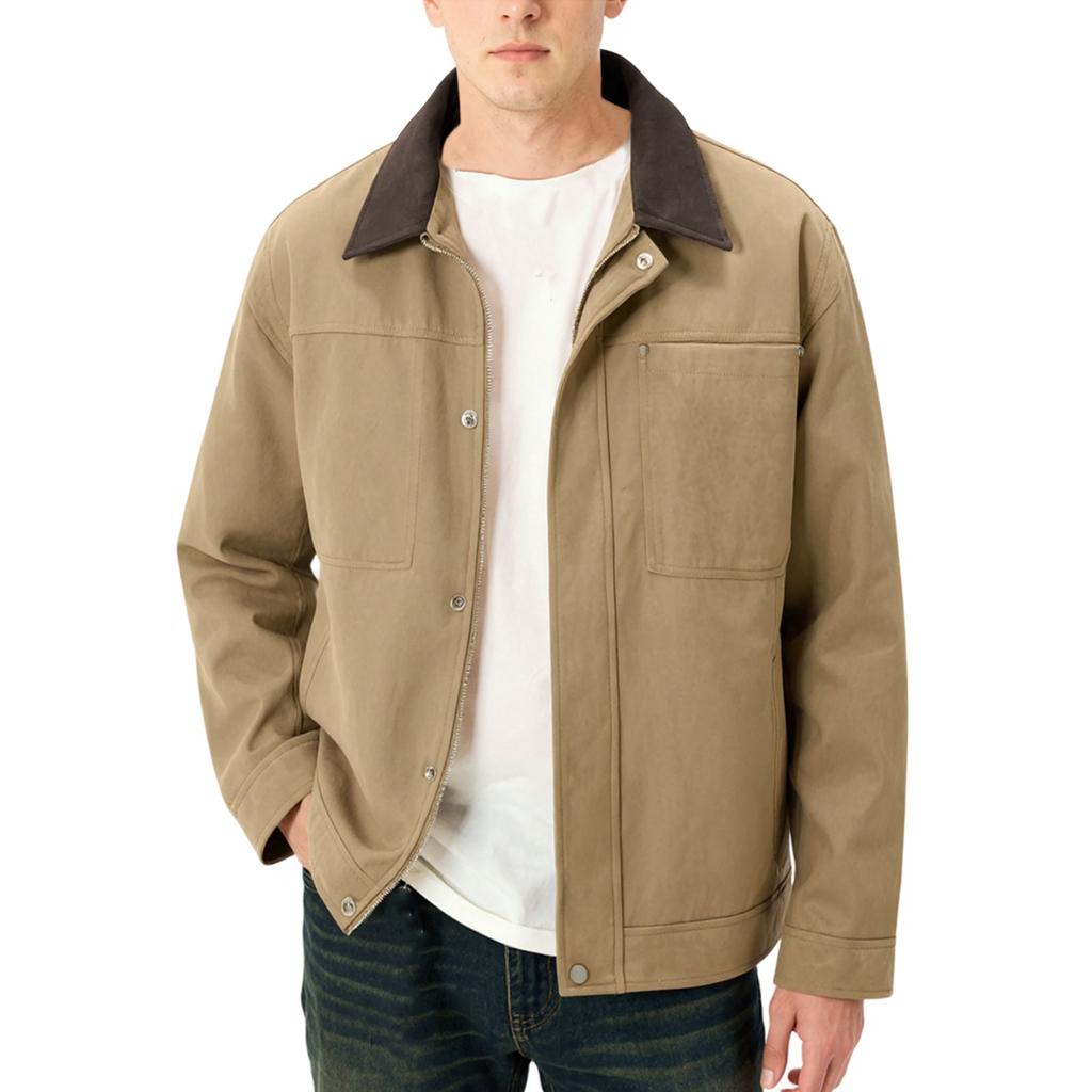 Men's  Outdoor  High Quality  Leisure  Loose  Flip Collar  Charge Ahead  Jacket  Coat