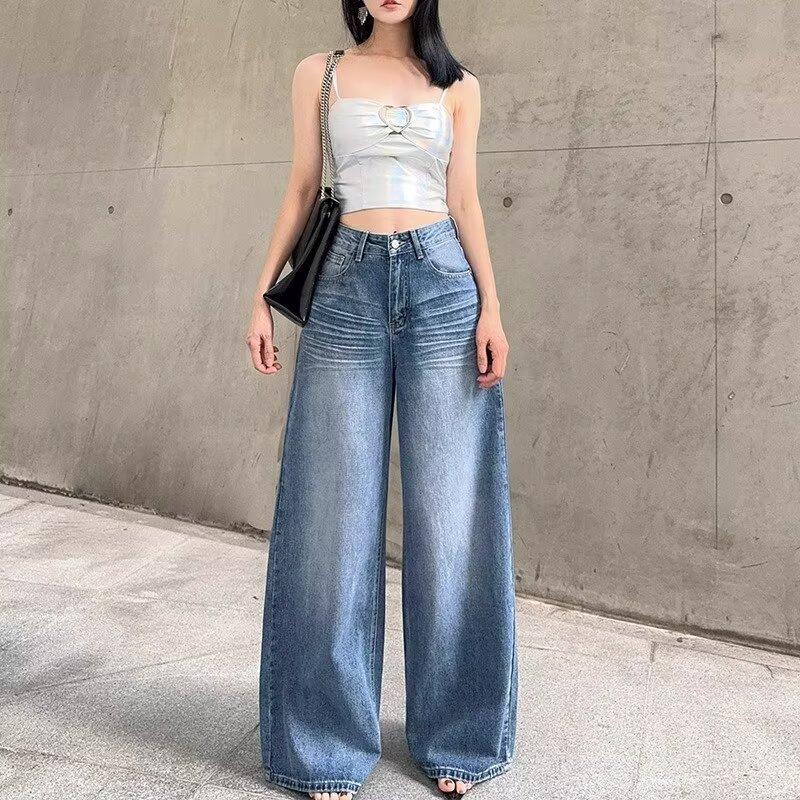Fashionable Women's Wide-Leg Jeans 2026 New High-Waisted Versatile Casual Wide-Leg Trousers for Pear-Shaped Body
