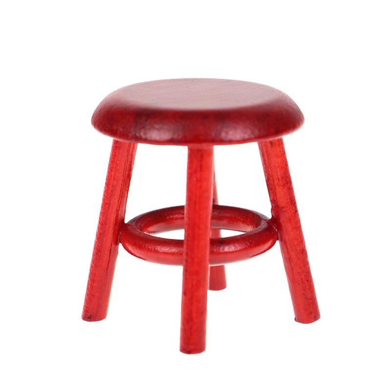 1Pcs 1/12 Simulation Wooden Stool Living Room Toy Doll House Accessories Mini Dollhouse Furniture Miniature Kids Toy