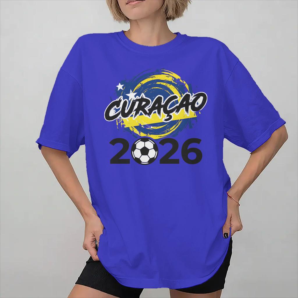 Unisexs Wounisexs Curaao Flag Caribbean Soccer Football Shirt 100 Cotton New Arrival Tee Shirts Clothing Outfits