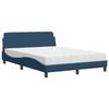 VidaXL Lit avec matelas bleu 140x190 cm tissu 3208390
