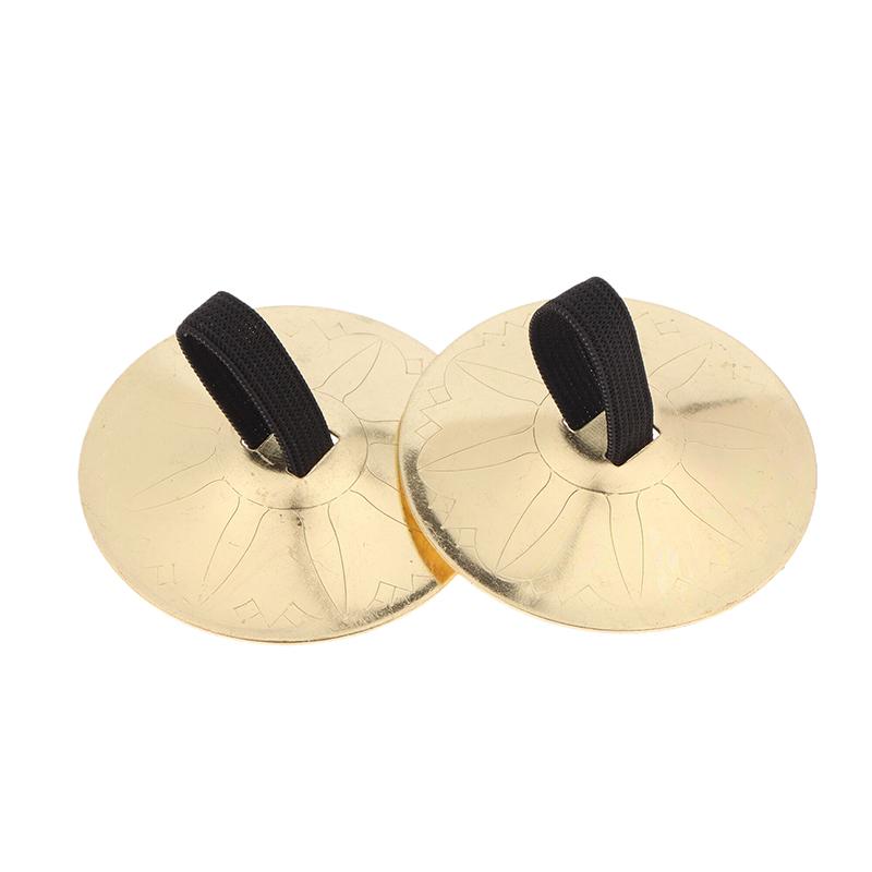 1Pair Copper Finger Cymbals Small Finger Cymbals Belly Dancing Mini Cymbals Musical Instrument Saucers For Dancer Party золотой
