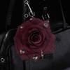 Decorative Studded Keychain Rose Flower Pattern Metallic Accent Compact Lightweight Design For Keys Wallets Gift