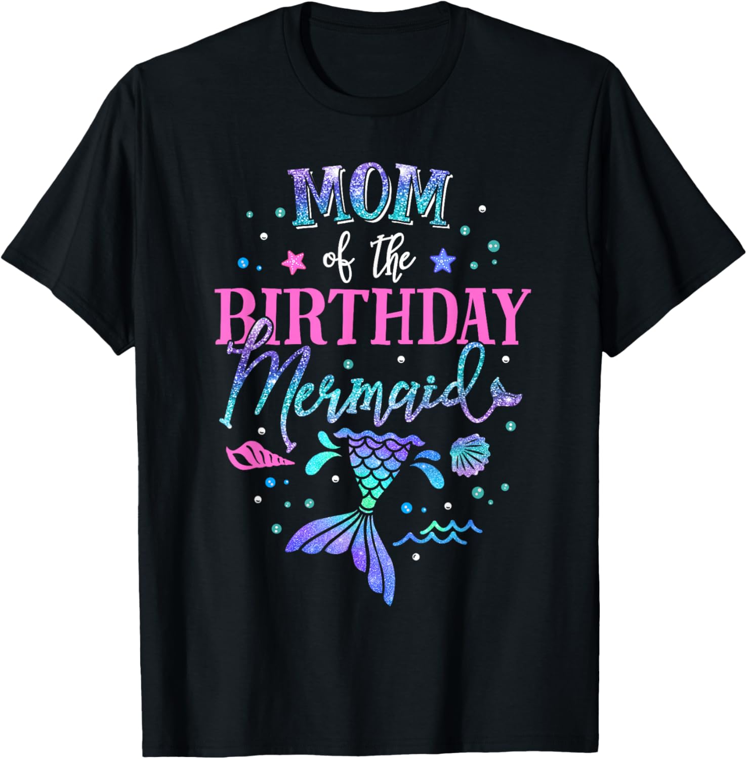 Mom of The Birthday Mermaid Party Matching Family Mommy T-Shirt S разноцветный