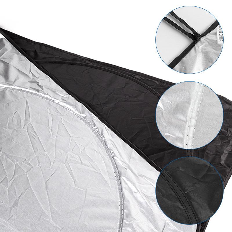 Double Circle Car Sunshade - 150x70CM, Thick Silver-Coated Fabric, Logo Customizable