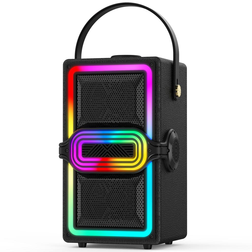 Bluetooth-Lautsprecher, 120W Spitzenleistung Kabellose Lautsprecher Boombox mit Tiefem Bass, Tragbarer Lauter Stereo-Sound Subwoofer mit LED-Lichtshow