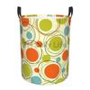Colorful Retro Abstract Pattern Laundry Basket Foldable Waterproof Laundry Hamper Oxford Clothes Storage Basket Toys Organizer