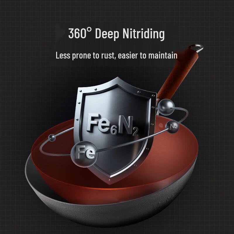 Chui Da Huang Non-Coated Lightweight Cast Iron Stir-fry Wok