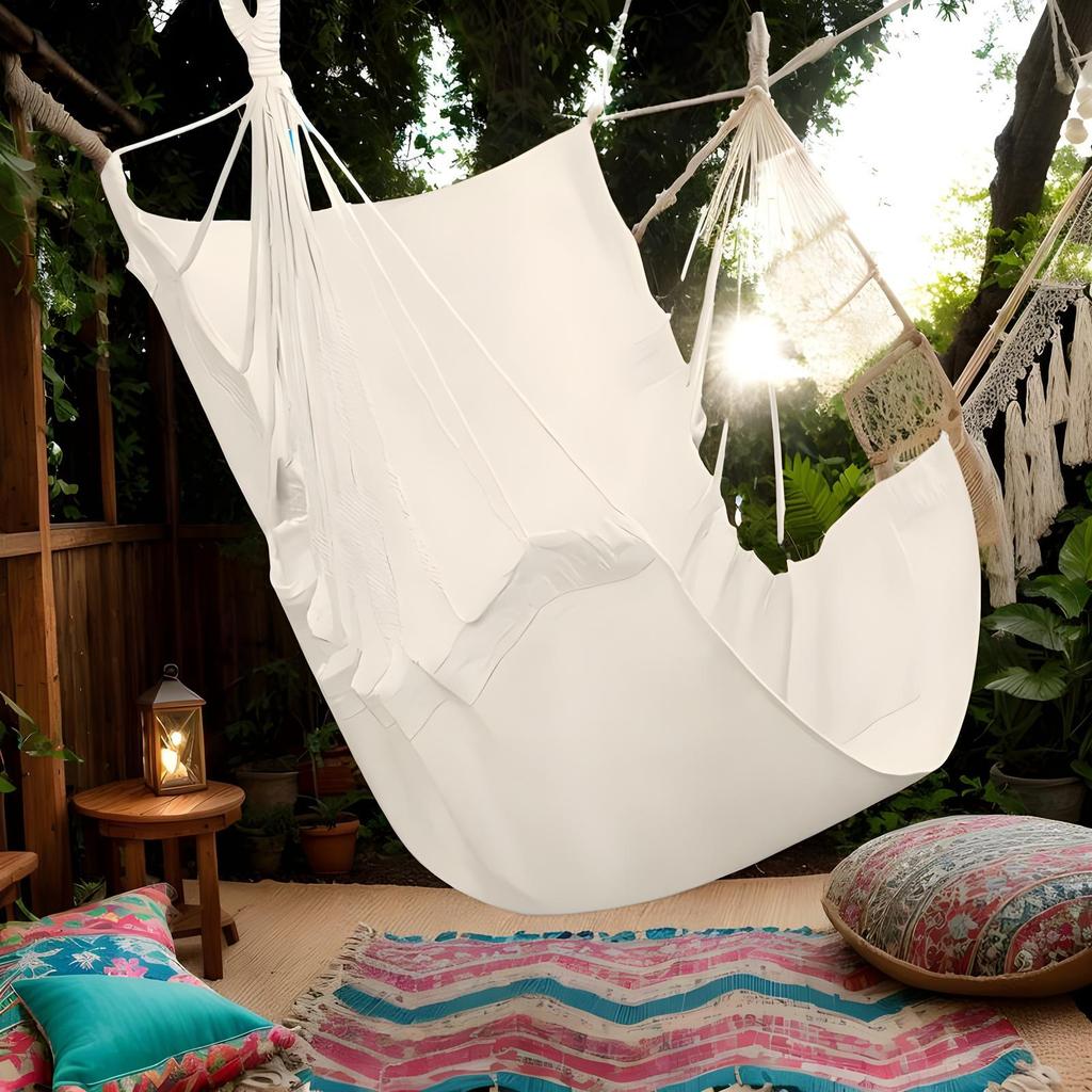 Hängstols bomullsrep Gungstol Max 150 kg Viktkapacitet Inomhus Utomhus Utemöbel Stol för Camping