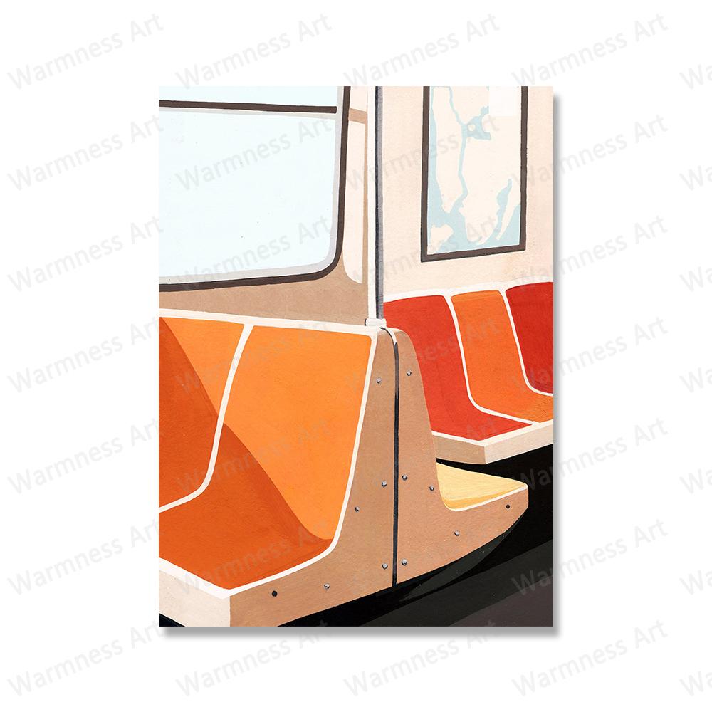 

Нью-йоркский поезд метрополитена холст печать плакат живопись знаковые Нью-Йорк Манхэттен путешествия настенные картины искусство минимализм современный домашний декор 21x30cm No Framed белый