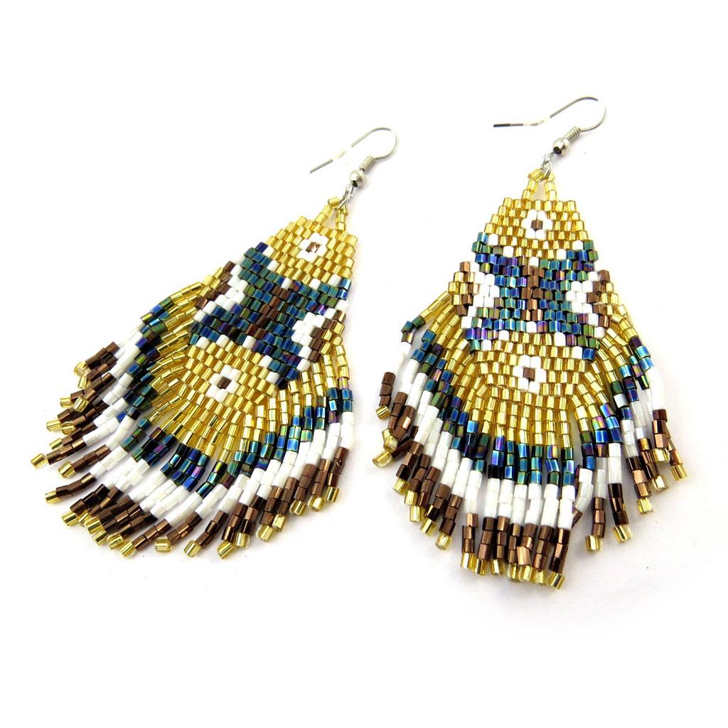 Les Trésors De Lily [N4645] - 'Altaï' Gold Blue Designer Earrings