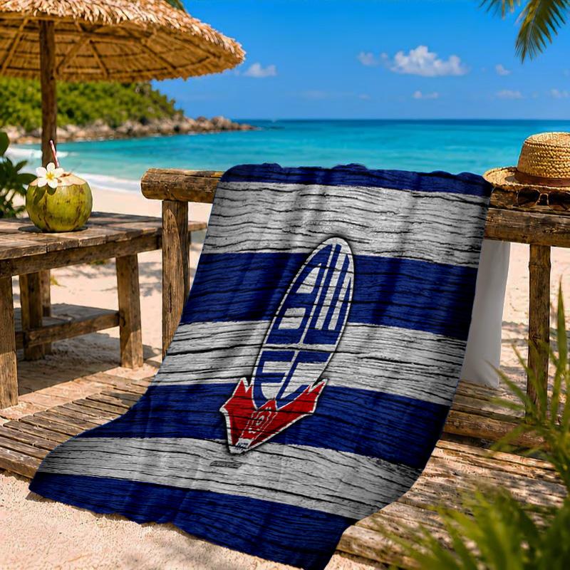 Bolton Wanderers Crest Design Beach Towel Microfiber Beach Towel, Lightweight and Quick-Dry, for Summer Travel, Swimming Pool Fan Birthday Gift