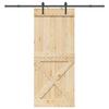 VidaXL Sliding Door and Hardware Kit 95x210 Cm Solid Pine 3332758