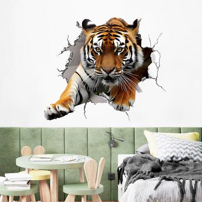Tiger Wall Sticker for Kids Room Kindergarten Wall Decoration Decal Animal Theme Nursery Decor