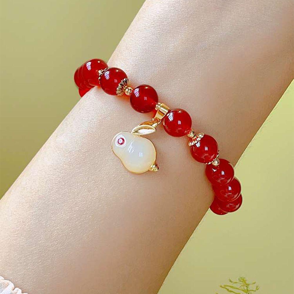 Buy Beads Strand Girl Gifts Jade Rabbit Crystal Chinese Style Bracelet