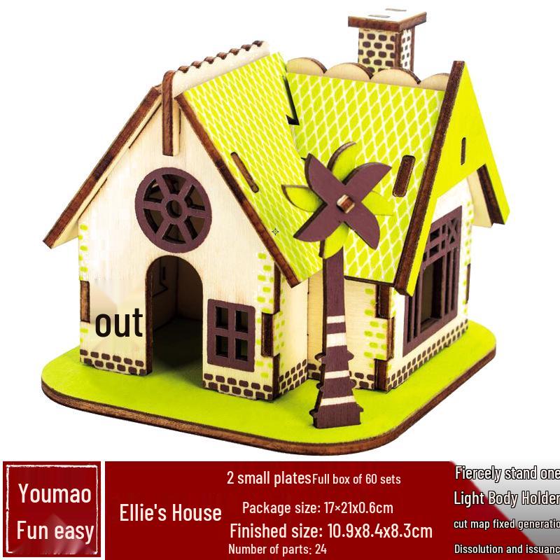 DIY 3D Wooden Building Puzzle - Children's Educational Assembly Toy