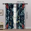 2pcs, Contemporary Curtains Boho Nature Leaf Versatile 100% Polyester (without Rod) All Seasons Perfect for Bedroom Living Room
