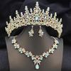 Elegant Bridal Jewelry Sets Princess 3 Pcs Tiaras and Necklace Earrings for Party Prom Birthday Wedding Hair Accessories
