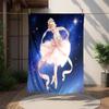 1pc Dancing, Celestial, Graceful Digital Printed Flannel Blanket, Super Soft Plush Fleece Bed Cover, Multipurpose Four Season Blanket for So