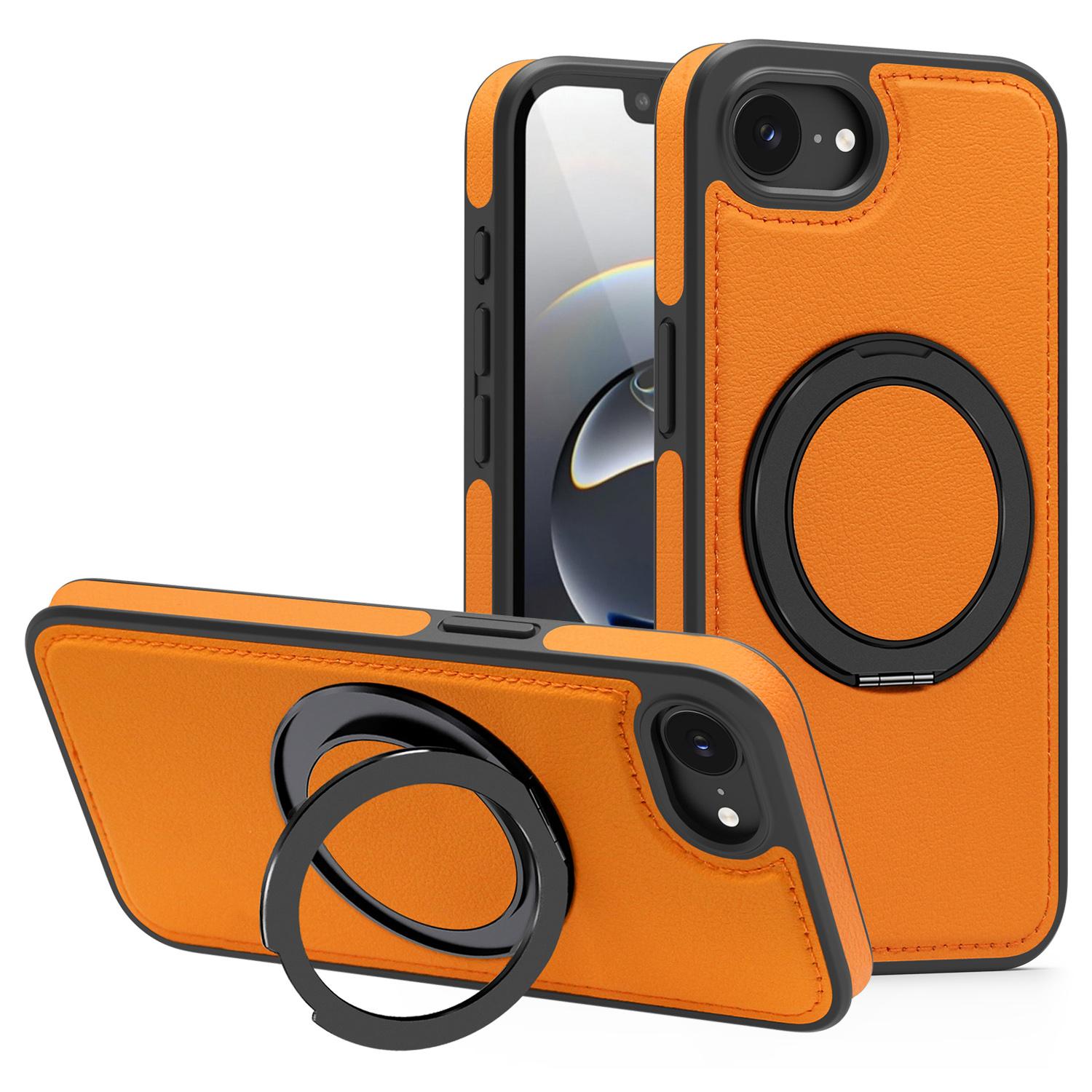 

Чохол для iPhone 16e з кільцем-підставкою, сумісний з MagSafe, задня кришка зі шкірозамінника PU G