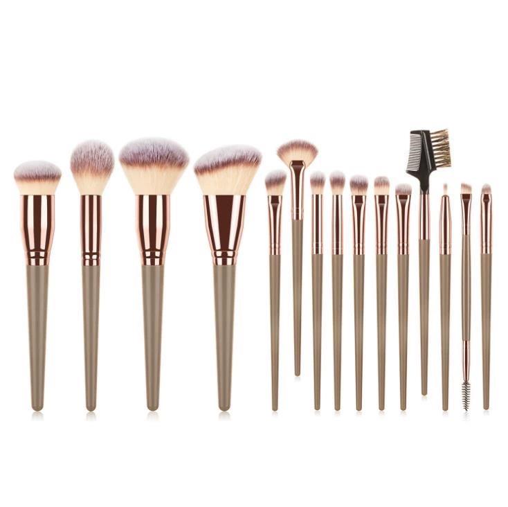 Champagner Make-up Pinselset mit Beauty-Schwamm und Waschschüssel