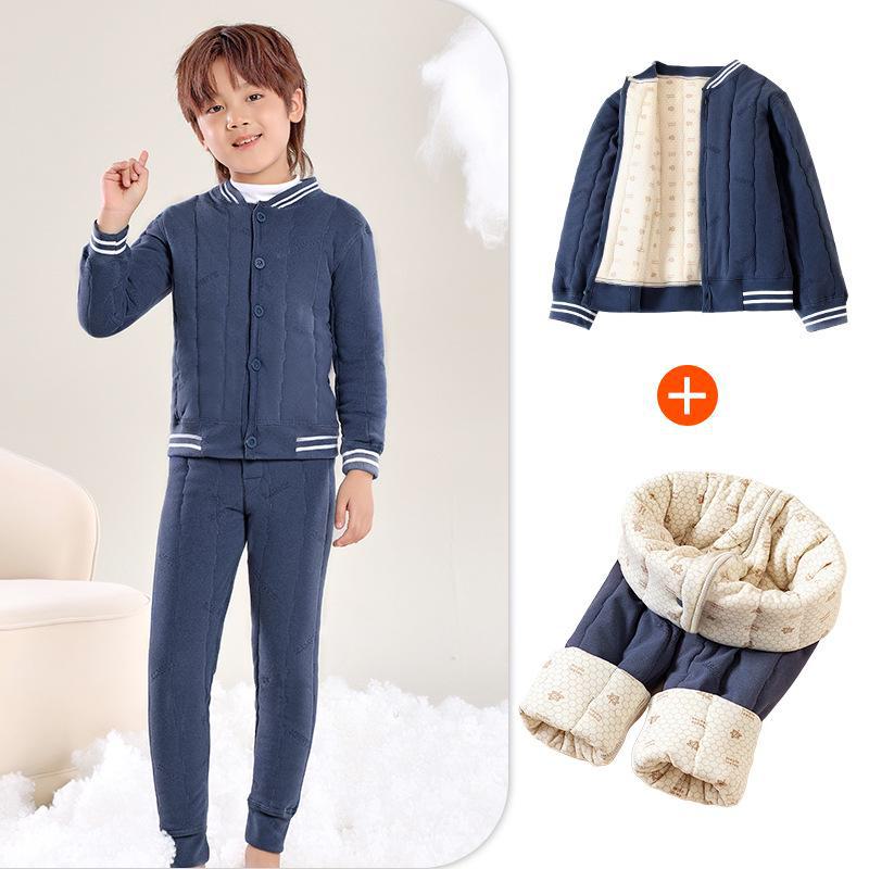 Inner Warm Winter Suit for Children and Teens - Thick, Cozy School Uniform for Parent-Child Matching