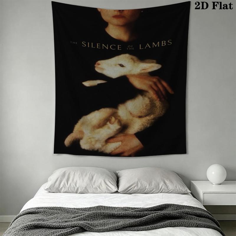 The Silence of the Lambs Wall Tapestry Aesthetic Wall Hanging Printed Fabric Blanket Decorative Tapestries for Bedroom Living Room Home Decor