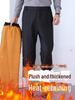 Men's Plus Velvety Warm Winter Pants: Elastic Waist for Middle-aged & Seniors