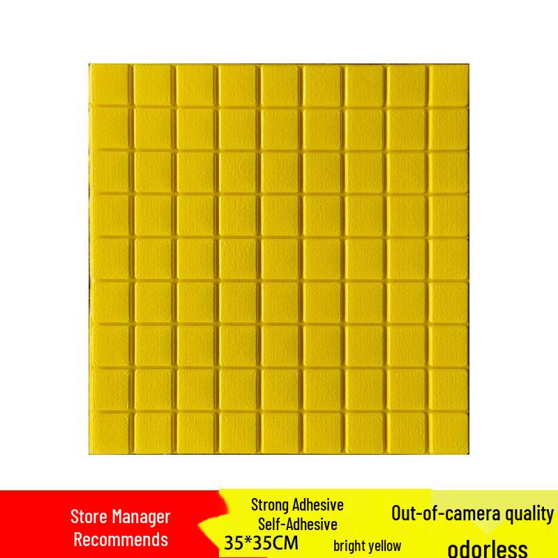 Waterproof 3D Stereo Self-Adhesive XPE Foam Brick Wall Sticker, 35*35 