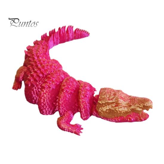 Kreative Geschenke für Freunde 3D-gedrucktes Krokodil Fidget Toy, Gelenkige Figur, Realistisches Flexibles Langlebiges Plastik-Reptil Sensorisches Schreibtischornament