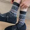 Wool Socks Children'S Ethnic Style Tube Socks Season Retro Corrugated Fleece Thickened Thermal Stacking Socks