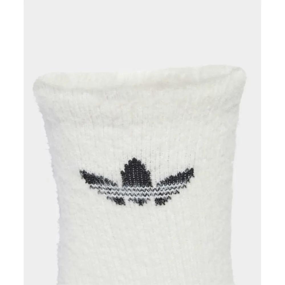 adidas Fluffy Crew Socks 2 Pairs - White:Black JX5217 5477329