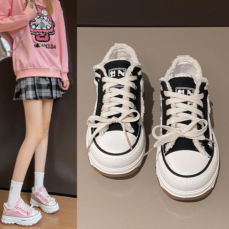 Canvas shoes summer women's little white shoes muffin board shoes thin breathable casual women's shoes