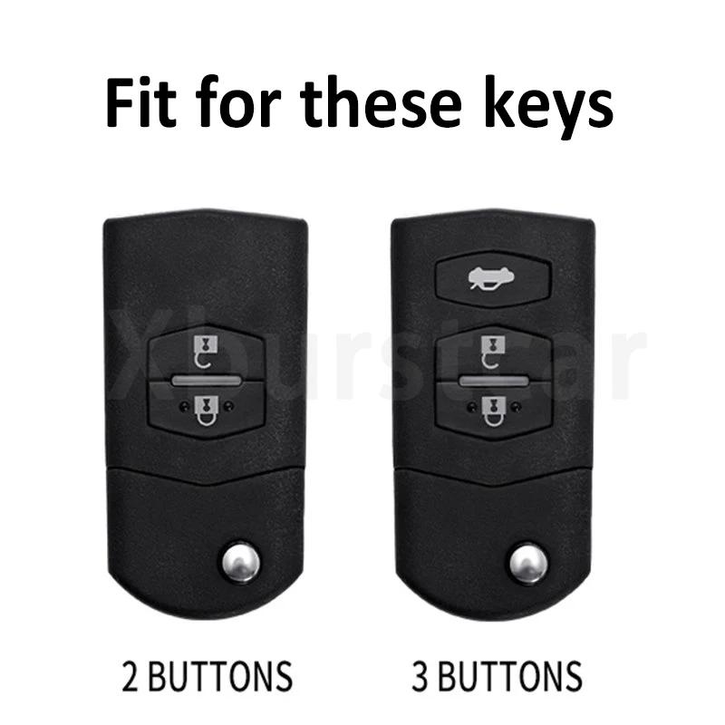For Mazda 2 3 5 6 CX7 CX9 RX8 MX5 MPV Demio 2 3 Buttons TPU Car Key Case Remote Key Holder Cover Shell Fob Bag Protector