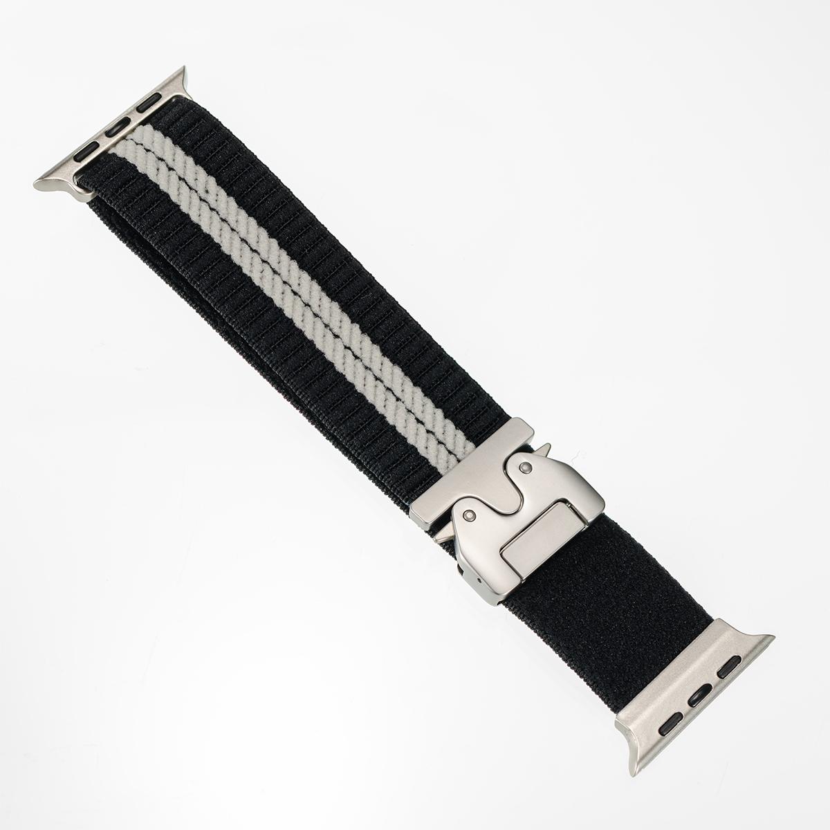 

Ремешок для Apple Watch Ultra 2 1 Series 10 9 8 7 6 5 4 SE Parachute Buckle Эластичный нейлоновый волнистый плетеный ремешок для iWatch 42 44 45 49 S10-46mm