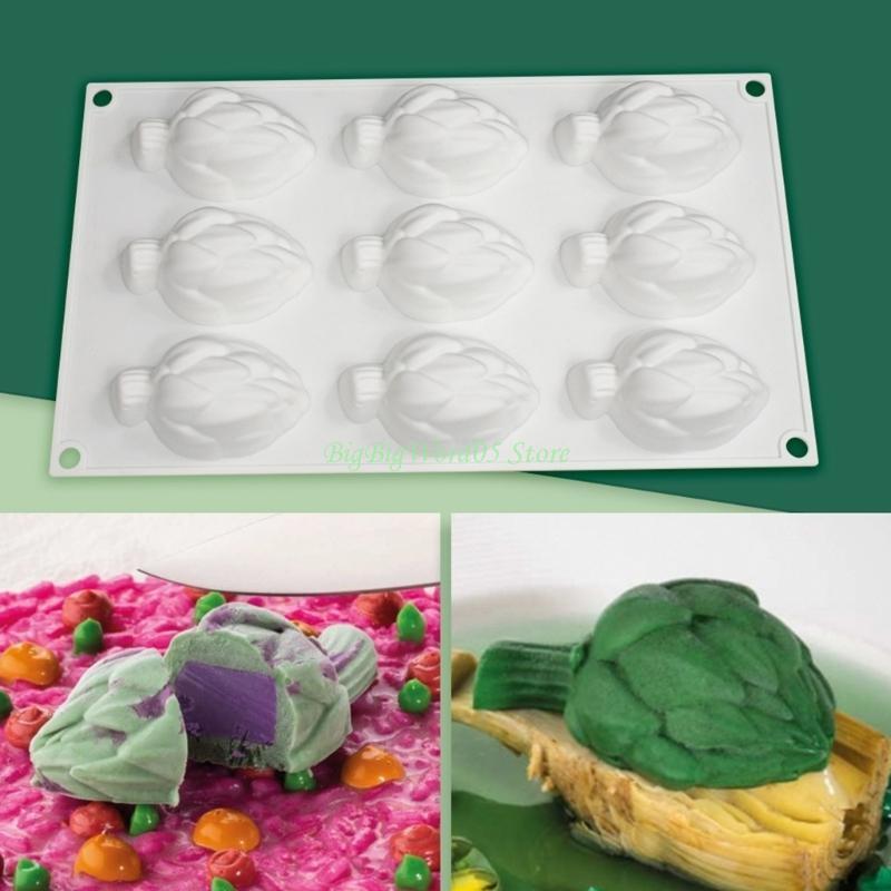 24TE 9-Cavity Thistle Silicone Mold DIY Mousse Cake Mold for Making Chocolate Fondant CN